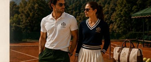 Tennis couple in refined sportswear